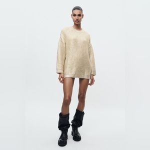 Zara Oversized Foil Knit Sweater